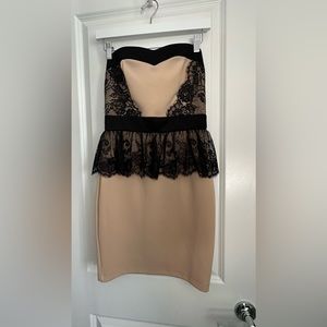🔥Strapless lace peplum mini dress